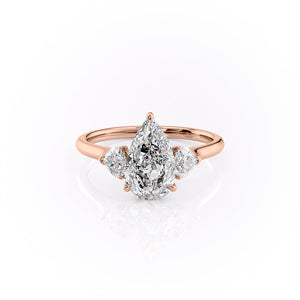 The Hearts Liv Set With A 2.5 Carat Pear Moissanite