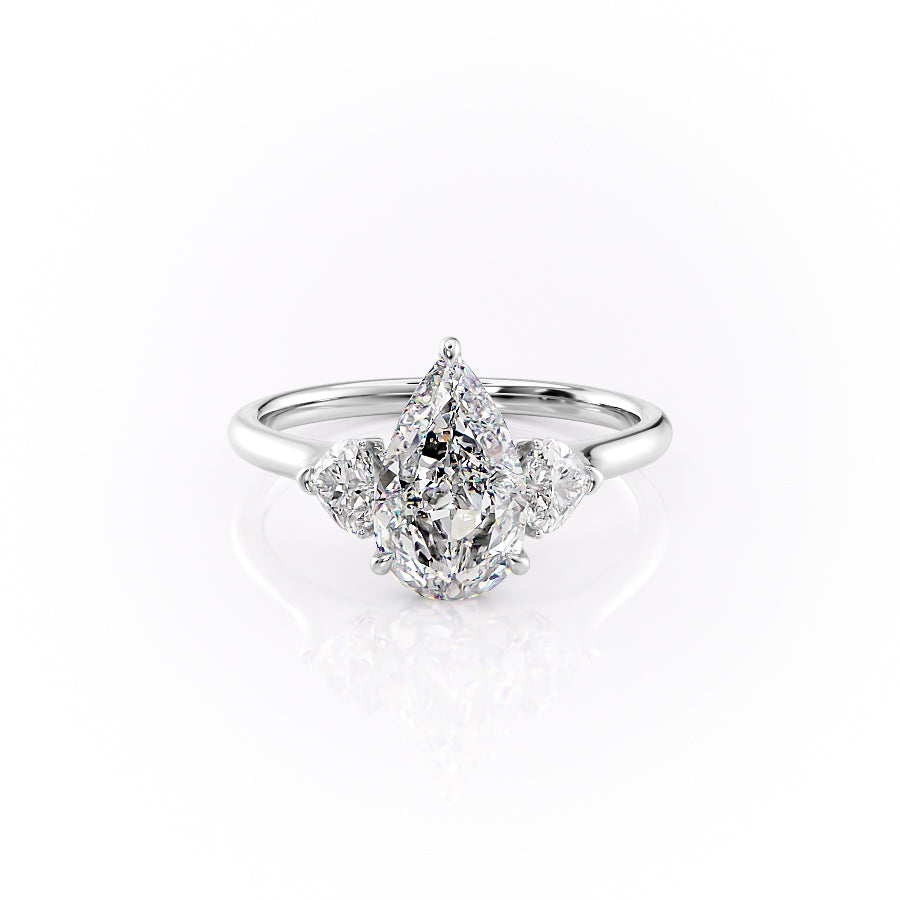 The Hearts Liv Set With A 3.5 Carat Pear Moissanite