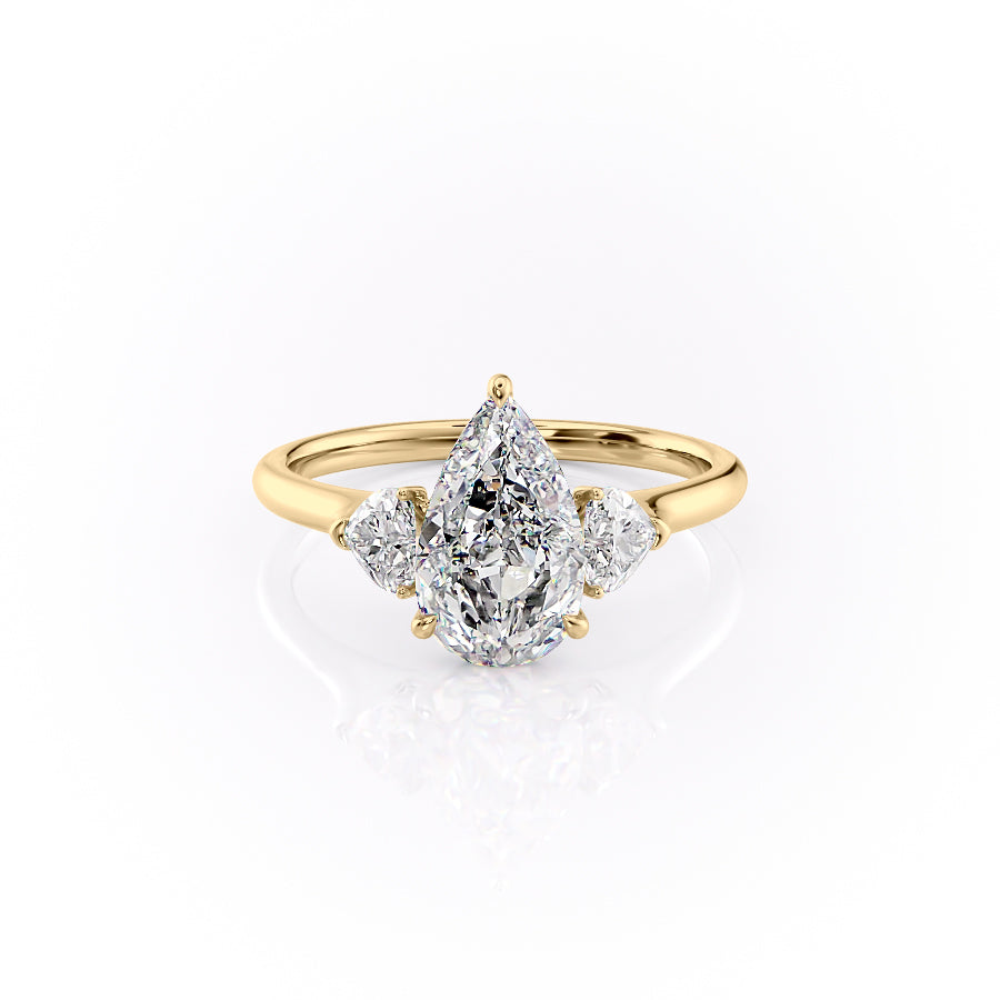 The Hearts Liv Set With A 2.5 Carat Pear Lab Diamond