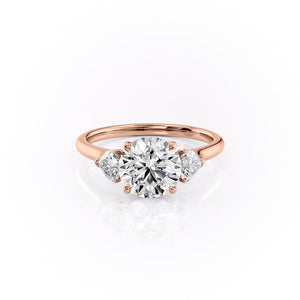 The Hearts Liv Set With A 3.5 Carat Round Moissanite