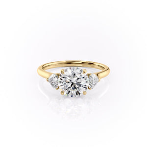 The Hearts Liv Set With A 3.5 Carat Round Moissanite