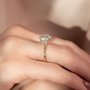The Hearts Liv Set With A 2.5 Carat Round Moissanite