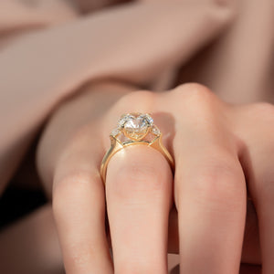 The Hearts Liv Set With A 2.5 Carat Round Moissanite