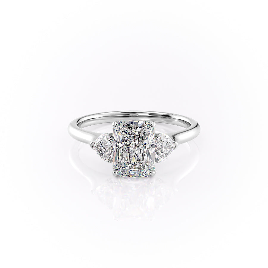 The Hearts Liv Set With A 2.5 Carat Radiant Lab Diamond