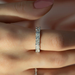 2.3ct East West Radiant U Pave Prong Eternity