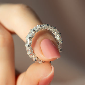 2.3ct East West Radiant U Pave Prong Eternity