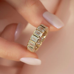 2ct Emerald Bezel Eternity