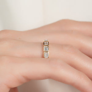 2ct East West Emerald Bezel Eternity