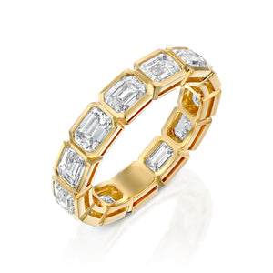 2ct East West Emerald Bezel Eternity