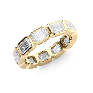 2ct East West Emerald Bezel Eternity