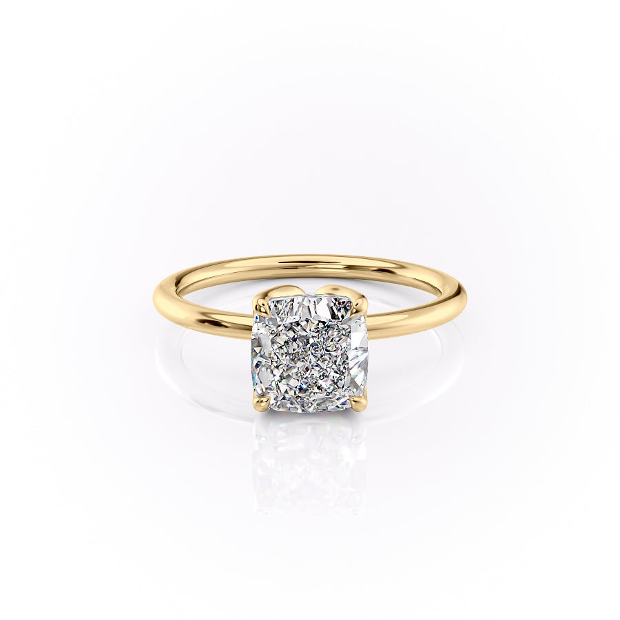 The Lisa Set With A 1 Carat Cushion Moissanite