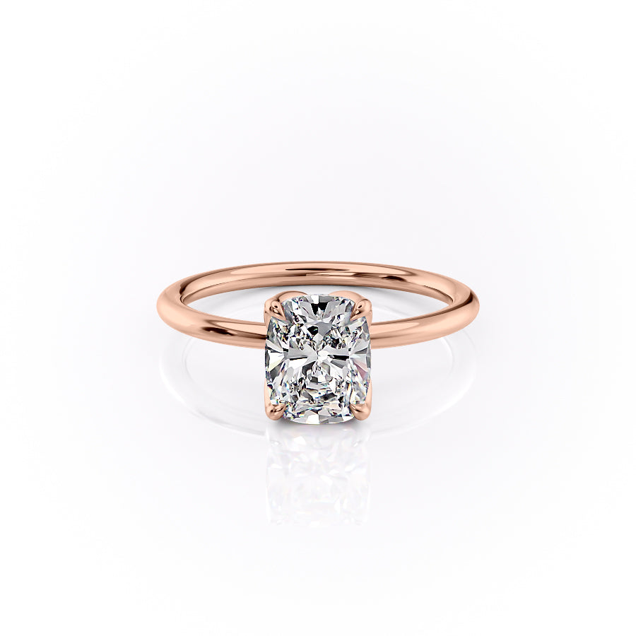 The Lisa Set With A 1 Carat Elongated Cushion Lab Diamond