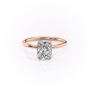 The Lisa Set With A 1.5 Carat Elongated Cushion Moissanite