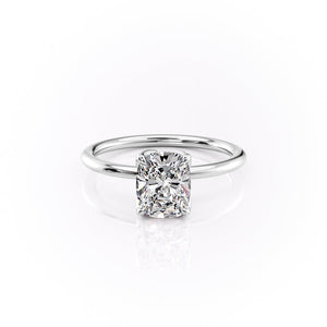 The Lisa Set With A 2 Carat Elongated Cushion Lab Diamond