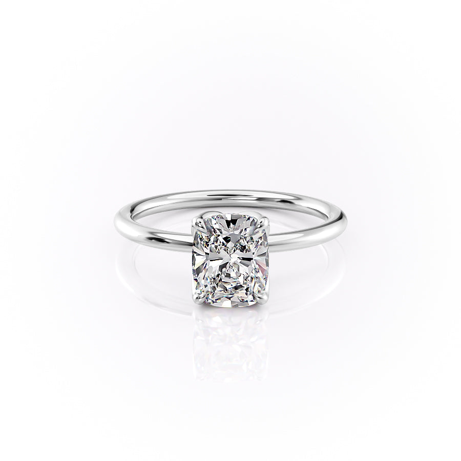 The Lisa Set With A 1 Carat Elongated Cushion Lab Diamond