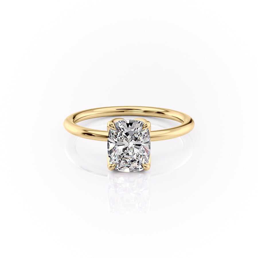 The Lisa Set With A 1.5 Carat Elongated Cushion Lab Diamond
