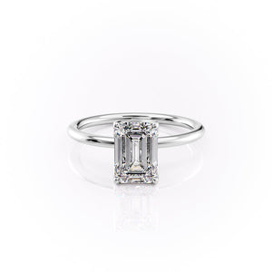 The Lisa Set With A 3.5 Carat Emerald Moissanite