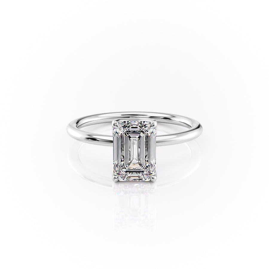 The Lisa Set With A 3 Carat Emerald Lab Diamond