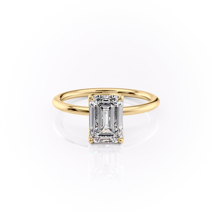 The Lisa Set With A 3.5 Carat Emerald Moissanite