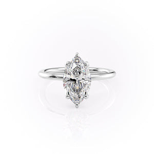 The Lisa Set With A 2.5 Carat Marquise Lab Diamond