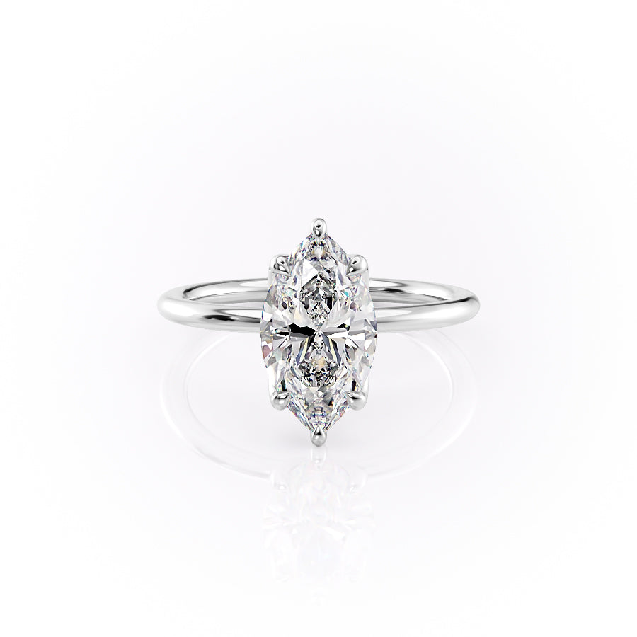 The Lisa Set With A 4.5 Carat Marquise Moissanite