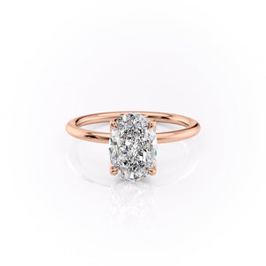 The Lisa Set With A 1 Carat Oval Lab Diamond
