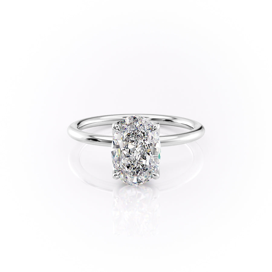 The Lisa Set With A 1.5 Carat Oval Moissanite