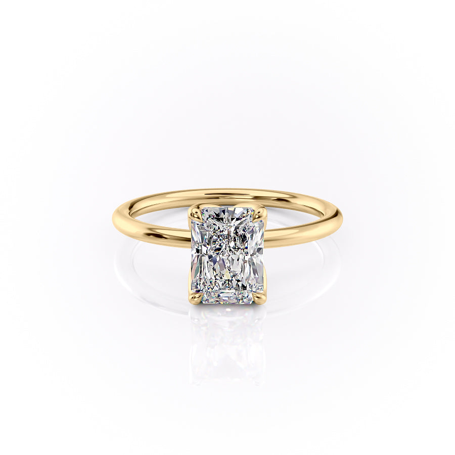 The Lisa Set With A 1.5 Carat Radiant Lab Diamond