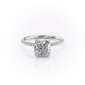 The Pave Lisa Set With A 1 Carat Cushion Lab Diamond