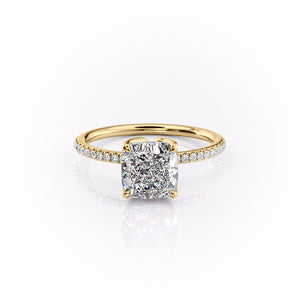 The Pave Lisa Set With A 3 Carat Cushion Lab Diamond