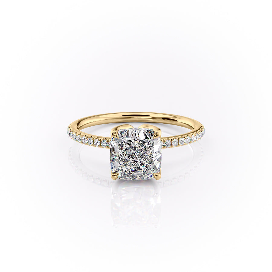 The Pave Lisa Set With A 2 Carat Cushion Lab Diamond