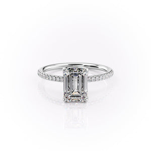 The Pave Lisa Set With A 3 Carat Emerald Lab Diamond