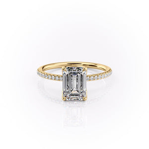 The Pave Lisa Set With A 1 Carat Emerald Lab Diamond