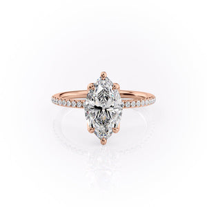 The Pave Lisa Set With A 2.5 Carat Marquise Lab Diamond