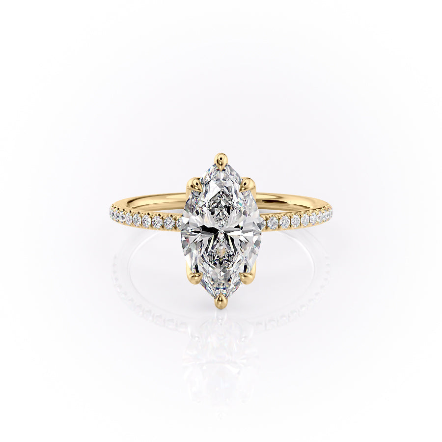 The Pave Lisa Set With A 1.5 Carat Marquise Lab Diamond