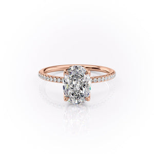 The Pave Lisa Set With A 2 Carat Oval Lab Diamond