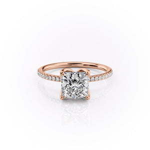 The Pave Lisa Set With A 2 Carat Princess Lab Diamond