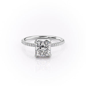 The Pave Lisa Set With A 2 Carat Princess Lab Diamond