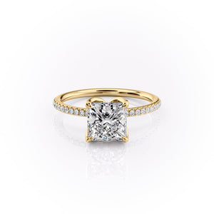 The Pave Lisa Set With A 1.5 Carat Princess Lab Diamond