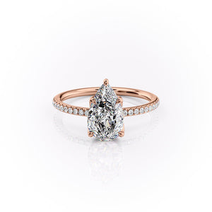 The Pave Lisa Set With A 2.5 Carat Pear Lab Diamond