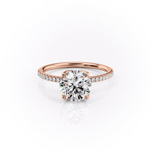 The Pave Lisa Set With A 1.5 Carat Round Moissanite