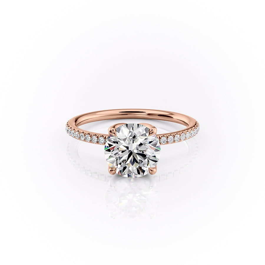 The Pave Lisa Set With A 1.5 Carat Round Lab Diamond