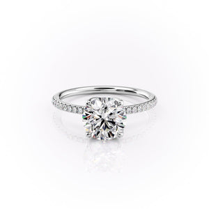 The Pave Lisa Set With A 2 Carat Round Lab Diamond