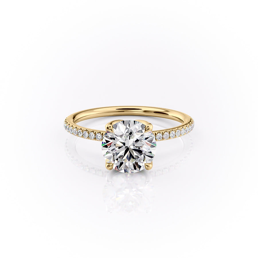 The Pave Lisa Set With A 2 Carat Round Lab Diamond