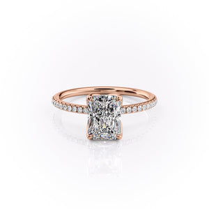 The Pave Lisa Set With A 1 Carat Radiant Lab Diamond
