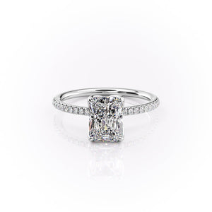 The Pave Lisa Set With A 2.5 Carat Radiant Lab Diamond