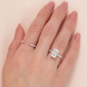 The Pave Lisa Set With A 2 Carat Radiant Lab Diamond