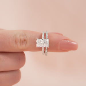 The Pave Lisa Set With A Radiant Moissanite