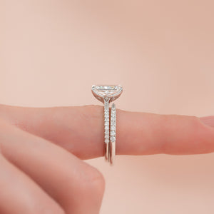 The Pave Lisa Set With A 2 Carat Radiant Lab Diamond