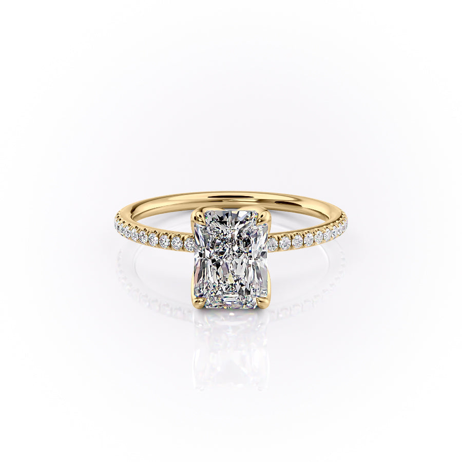 The Pave Lisa Set With A 2 Carat Radiant Lab Diamond